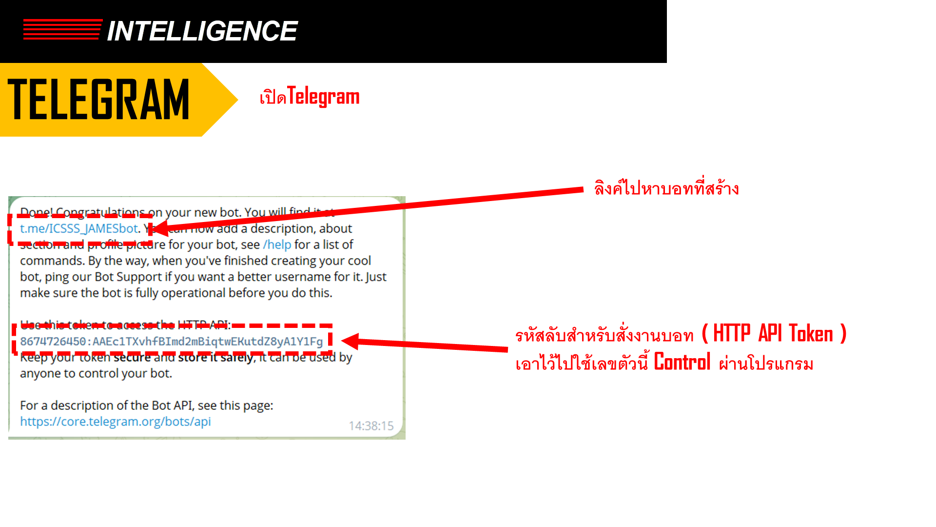 Slide 25: บันทึก API Token