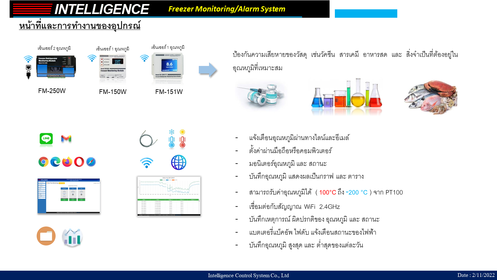 หน้าที่และการทำงานของอุปกรณ์ Freezer Monitoring
